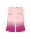 Pantalon fille en sergé rose collection Ocean Wonders Pantalon fille en sergé rose collection Ocean Wonders