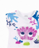 T-shirt fille en maille blanche nouée collection Ocean Wonders T-shirt fille en maille blanche nouée collection Ocean Wonders