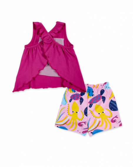 Ensemble fille en tricot lilas. collection Ocean Wonders