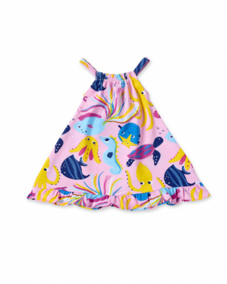 Robe fille en maille imprimée lilas collection Ocean Wonders