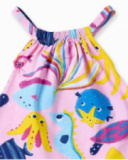 Robe fille en maille imprimée lilas collection Ocean Wonders