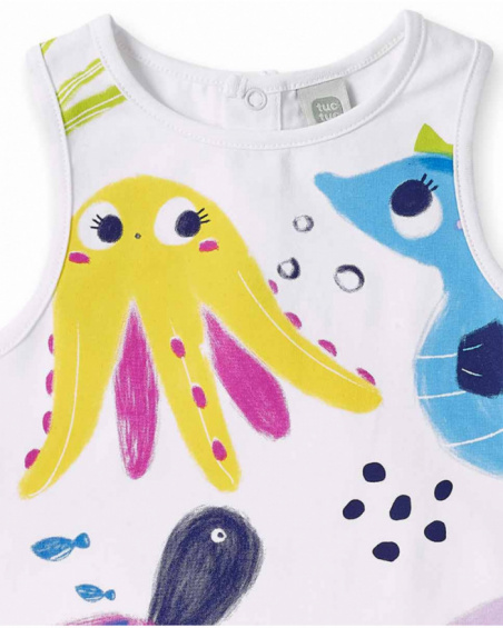 Robe fille en maille blanche collection Ocean Wonders