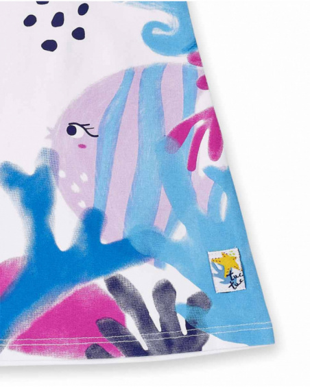 Robe fille en maille blanche collection Ocean Wonders