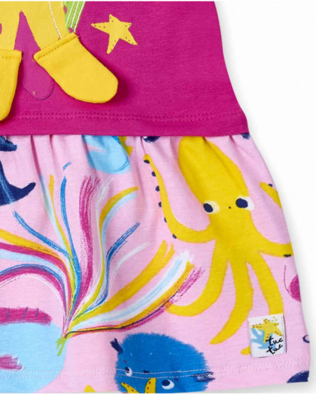 Robe fille en maille lilas collection Ocean Wonders