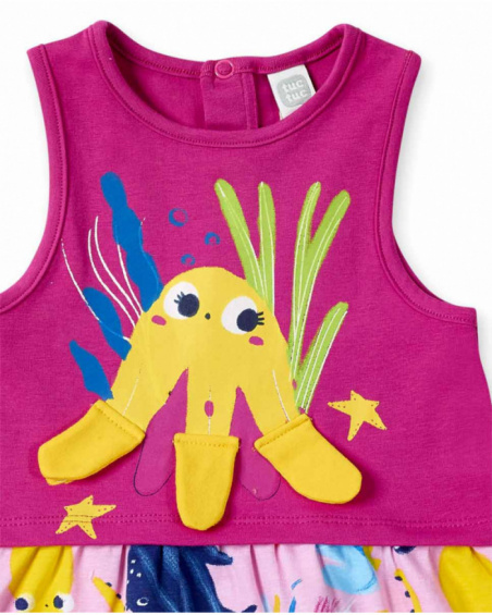 Robe fille en maille lilas collection Ocean Wonders