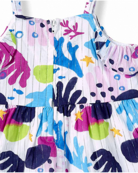 Robe fille en popeline blanche collection Ocean Wonders