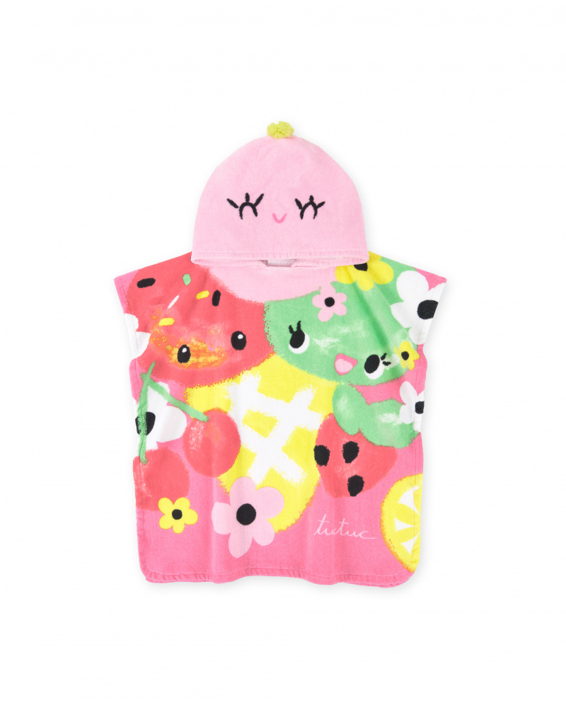 Serviette poncho rose fille collection Creamy Ice