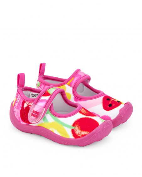 Baskets fille en lycra rose collection Creamy Ice