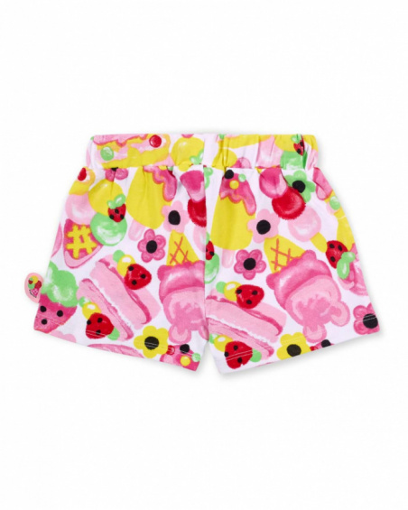 Short fille en maille blanc collection Creamy Ice