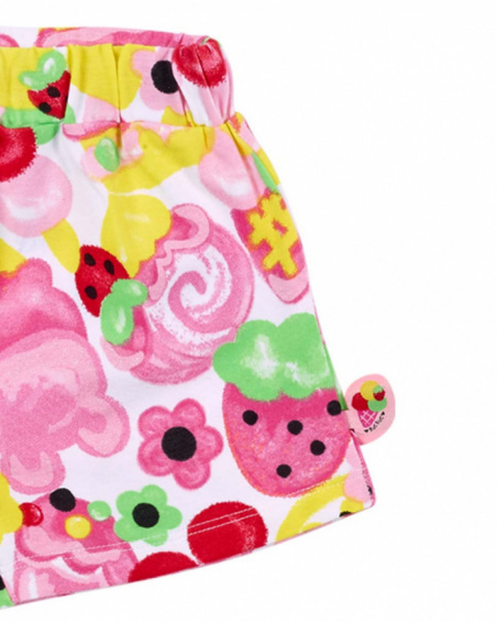 Short fille en maille blanc collection Creamy Ice
