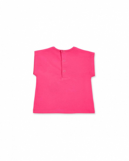 T-shirt fille fuchsia en maille collection Creamy Ice
