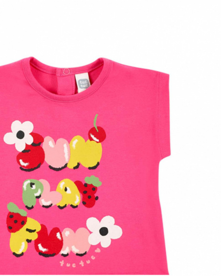 T-shirt fille fuchsia en maille collection Creamy Ice