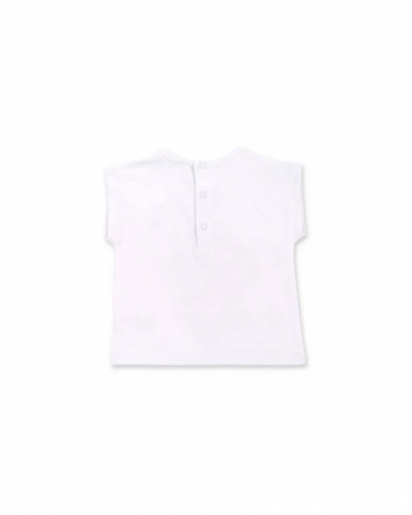 T-shirt fille en maille blanc crème glacée collection Creamy Ice