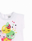 T-shirt fille en maille blanc crème glacée collection Creamy Ice