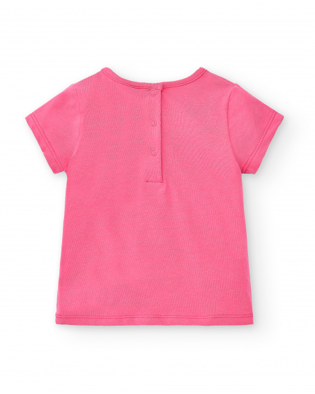T-shirt fille en maille rose collection Creamy Ice