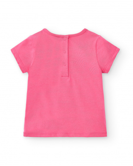 T-shirt fille en maille rose collection Creamy Ice