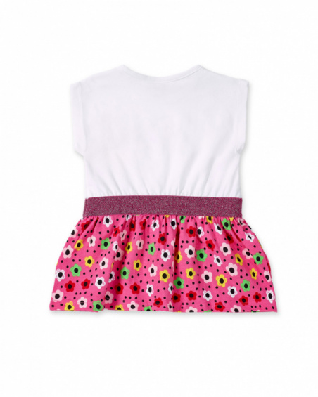 Robe combinée en maille blanche fille collection Creamy Ice