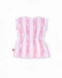 Robe fille en maille rose blanc collection Creamy Ice