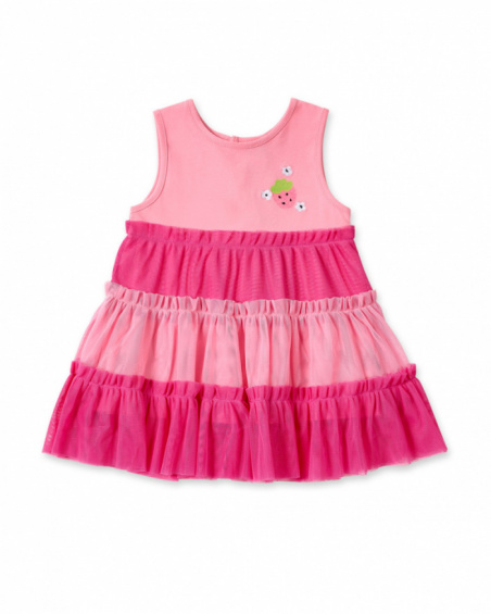 Robe fille en maille tulle rose collection Creamy Ice