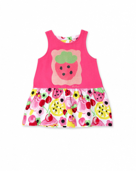 Robe fille fuchsia en maille collection Creamy Ice