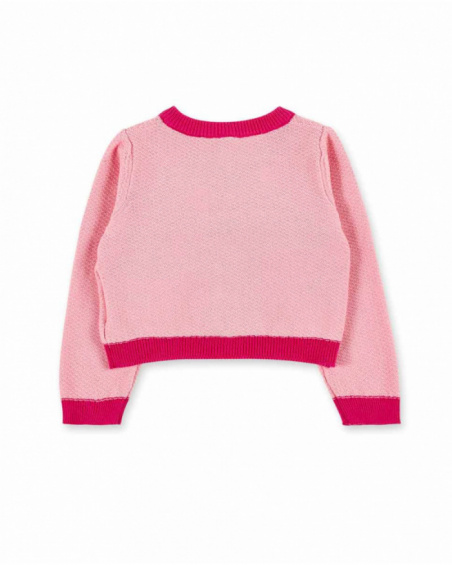 Veste tricot rose fille collection Creamy Ice