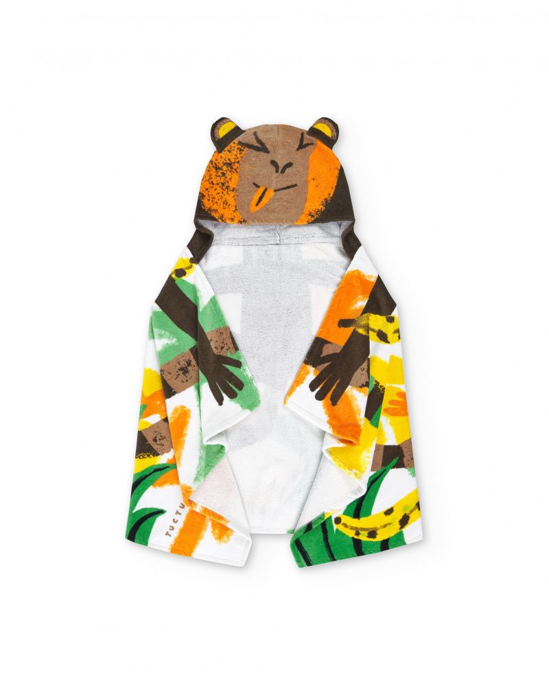 Serviette poncho garçon marron collection Banana Records