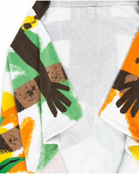 Serviette poncho garçon marron collection Banana Records