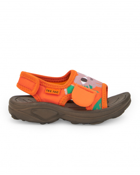 Baskets garçon lycra marron orange collection Banana Records