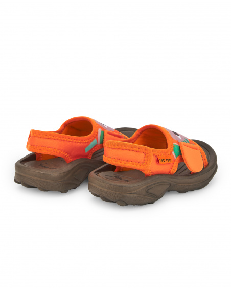 Baskets garçon lycra marron orange collection Banana Records