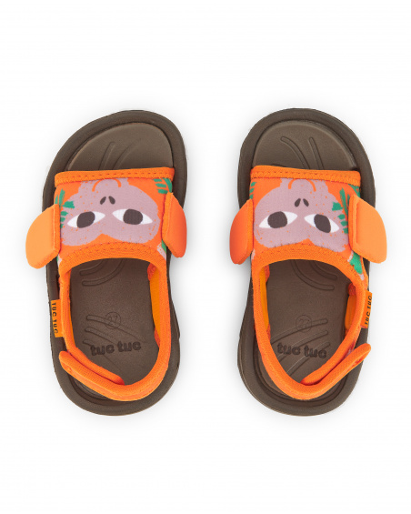Baskets garçon lycra marron orange collection Banana Records