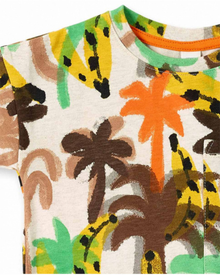 T-shirt garçon en maille beige collection Banana Records