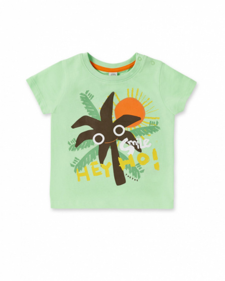 T-shirt garçon en maille vert collection Banana Records