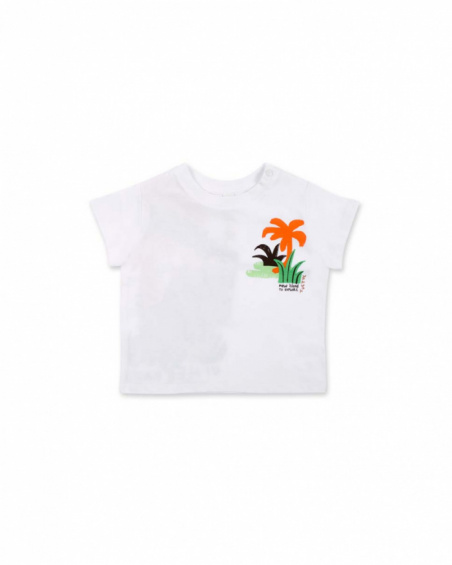T-shirt garçon en maille blanc collection Banana Records
