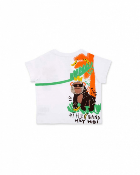 T-shirt garçon en maille blanc collection Banana Records
