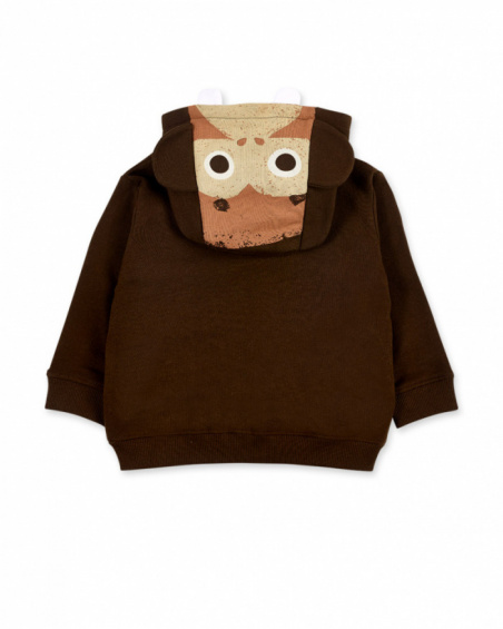 Doudoune peluche garçon marron collection Banana Records