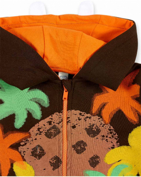 Doudoune peluche garçon marron collection Banana Records