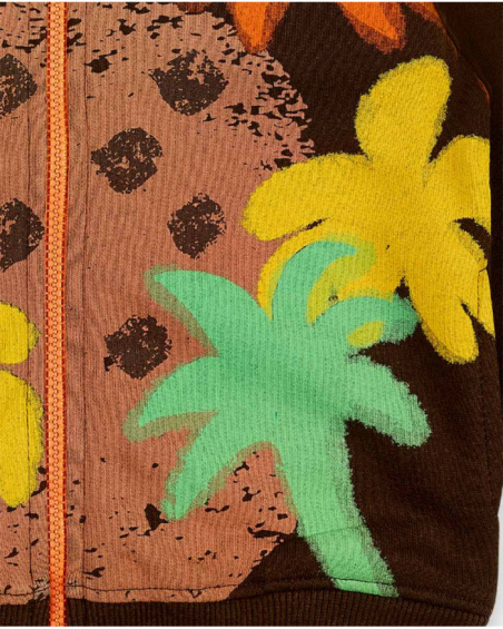 Doudoune peluche garçon marron collection Banana Records