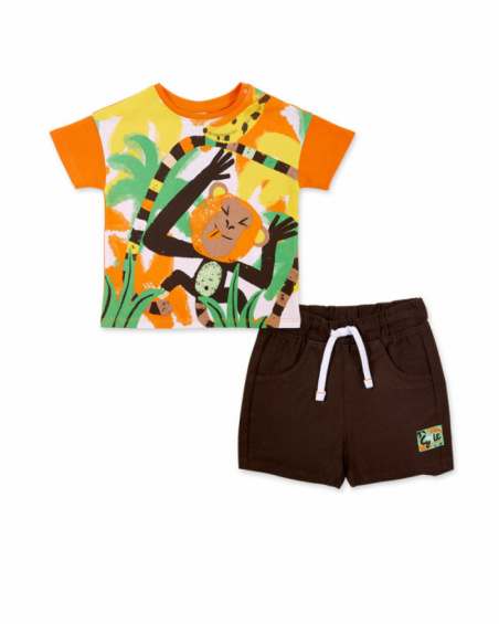 Ensemble tricot garçon orange collection Banana Records