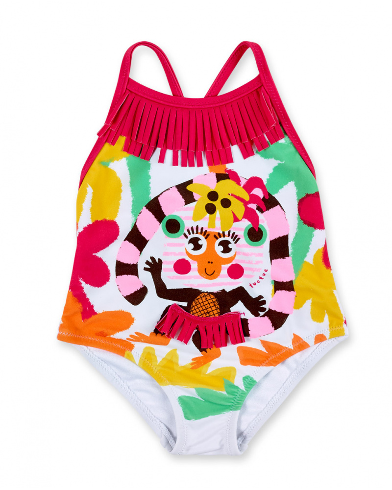 Maillot de bain blanc fille collection Banana Records