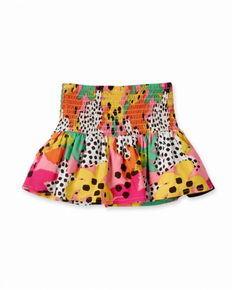 Jupe fille en popeline rose collection Banana Records