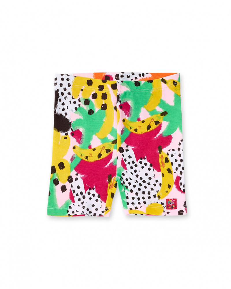 Legging cycliste tricoté rose fille collection Banana Records