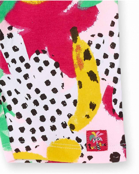 Legging cycliste tricoté rose fille collection Banana Records