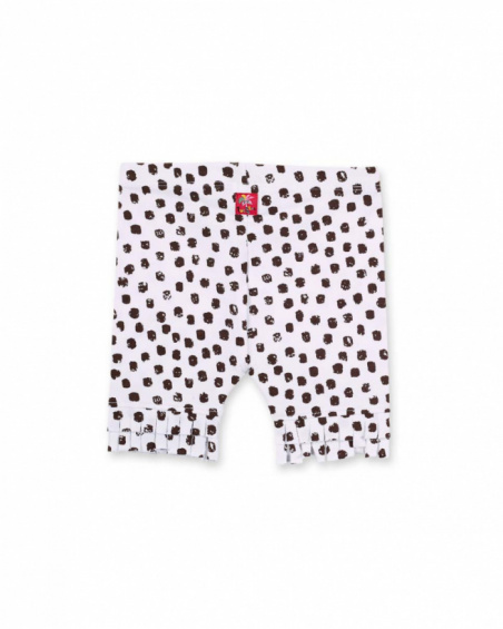 Legging cycliste fille blanc tricoté collection Banana Records Legging cycliste fille blanc tricoté collection Banana Records