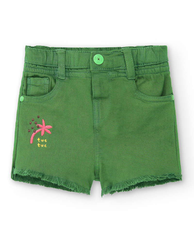 Short en jean vert fille collection Banana Records