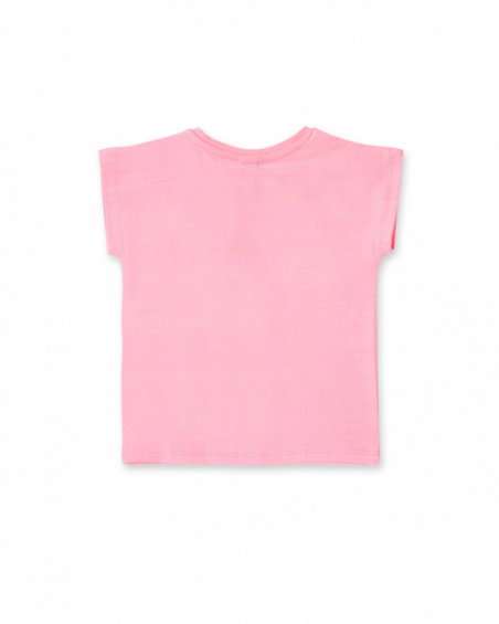 T-shirt fille en maille rose collection Banana Records