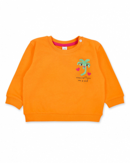 Sweat peluche fille orange collection Banana Records