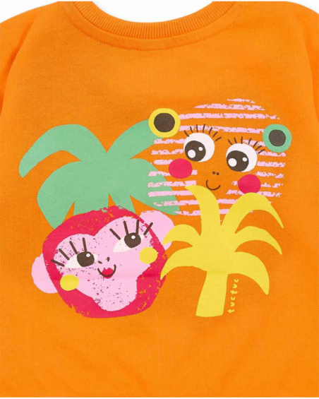 Sweat peluche fille orange collection Banana Records