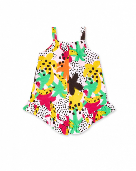 Combinaison fille en maille rose collection Banana Records