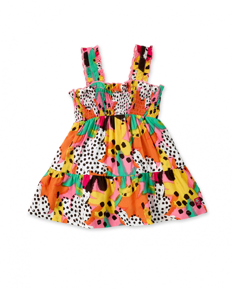 Robe fille en popeline rose collection Banana Records