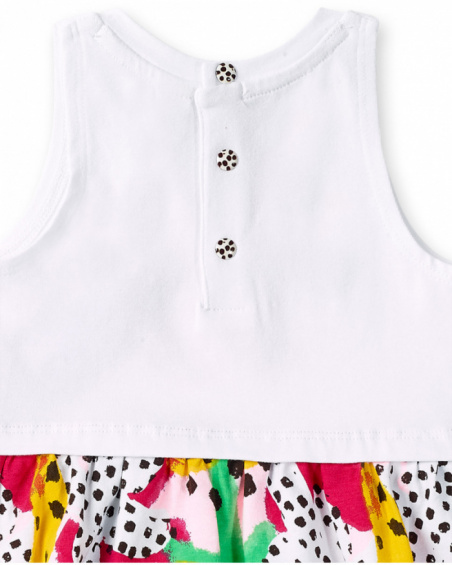 Robe combinée en maille blanche fille collection Banana Records